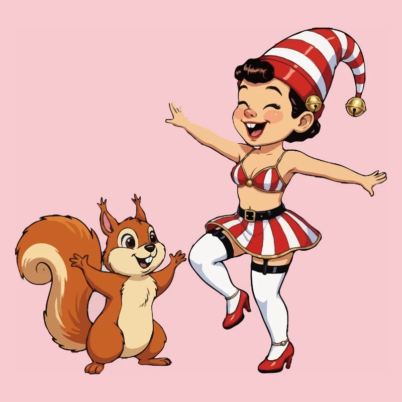 Leprechaun-Mädchen mit Eichhörnchen