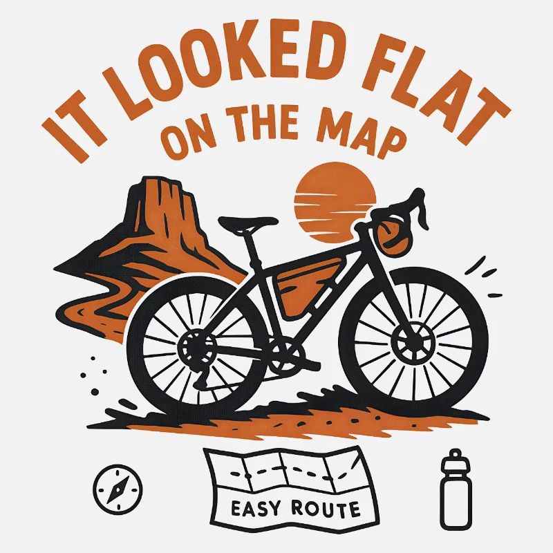 Flat On the Map Cycling Route Tee