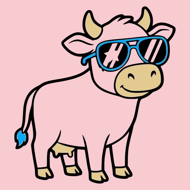 Cool Cow Sunglasses Casual Vector