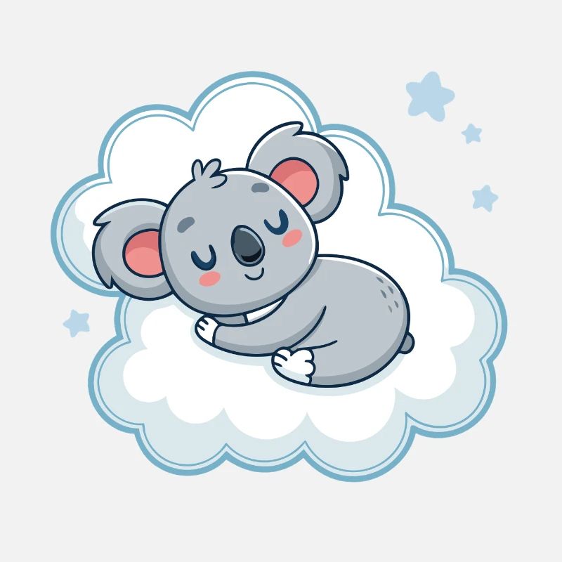 Dreamy Koala on Blue Cloud