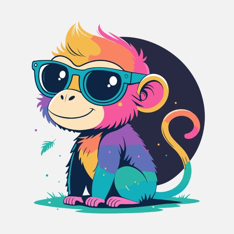 Regenbogenaffe mit Brille