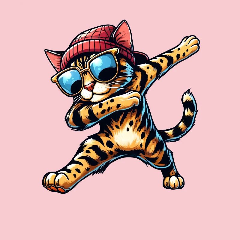 Cool Bengal Cat Dabbing Comic