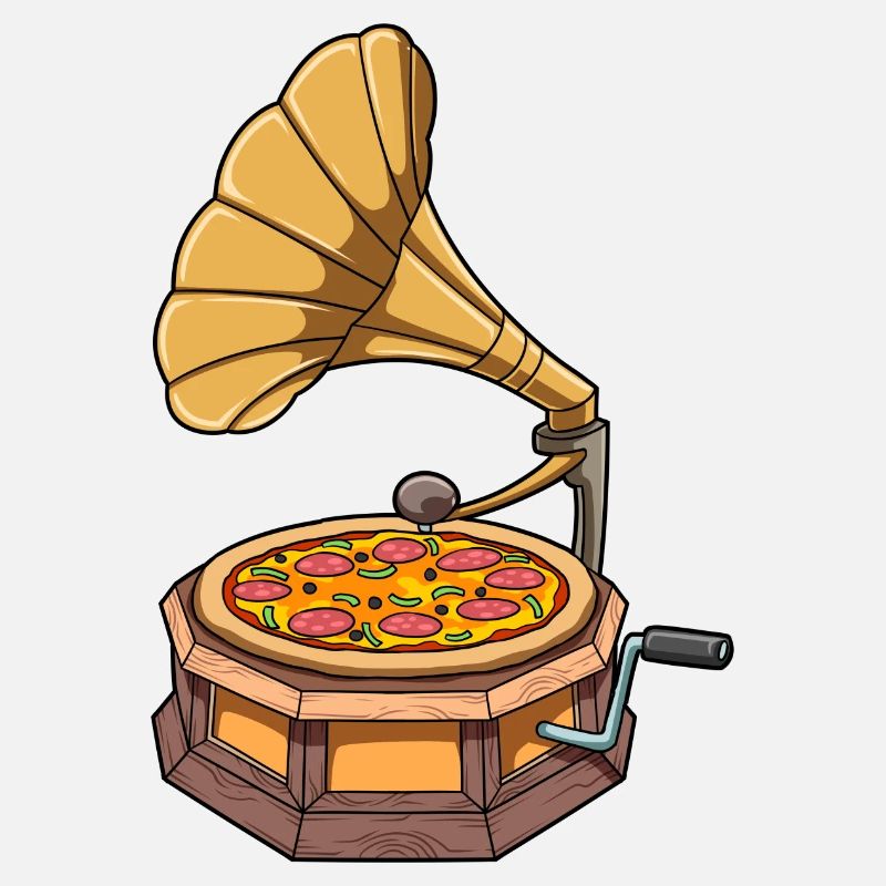 Funny Pizza Gramophone Record Player