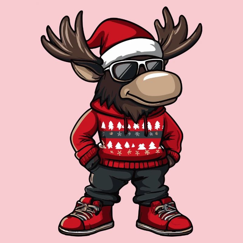 Moose Christmas Comic Cool