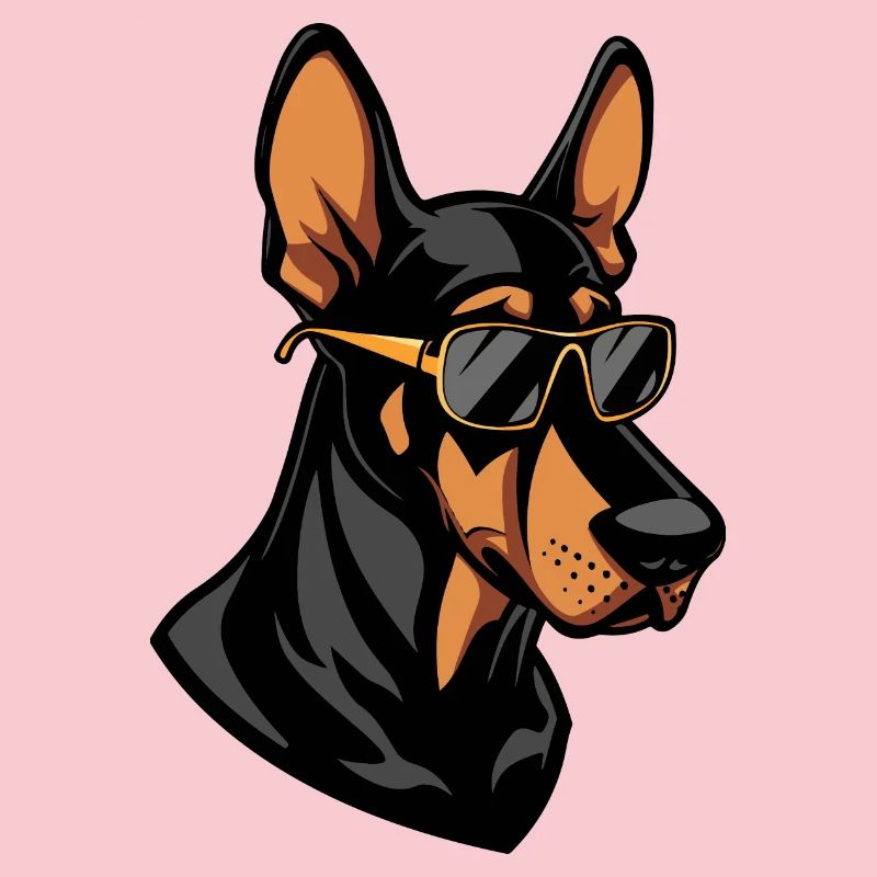 Doberman Dog Cool Comic