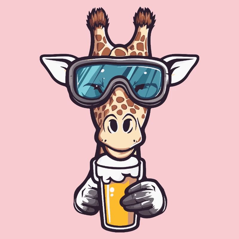 Giraffe Apres Ski Bier Comic