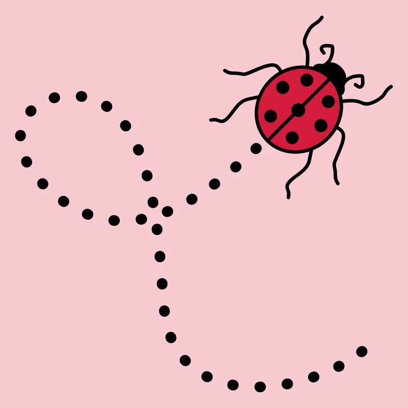 line dashed path path ladybug small sues