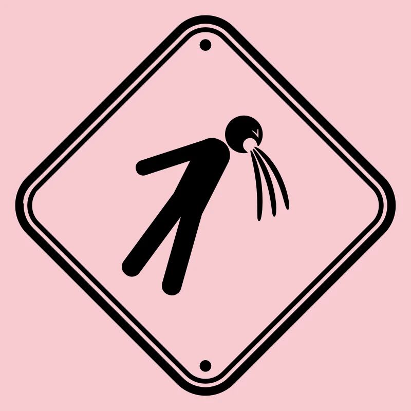 shield caution note vomit vomit