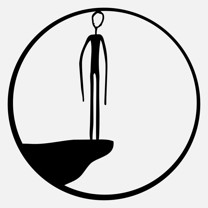 round cliff moon circle night black alien man