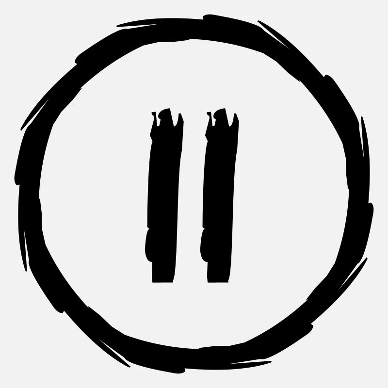 pause button number 2 play music buttons circles rings