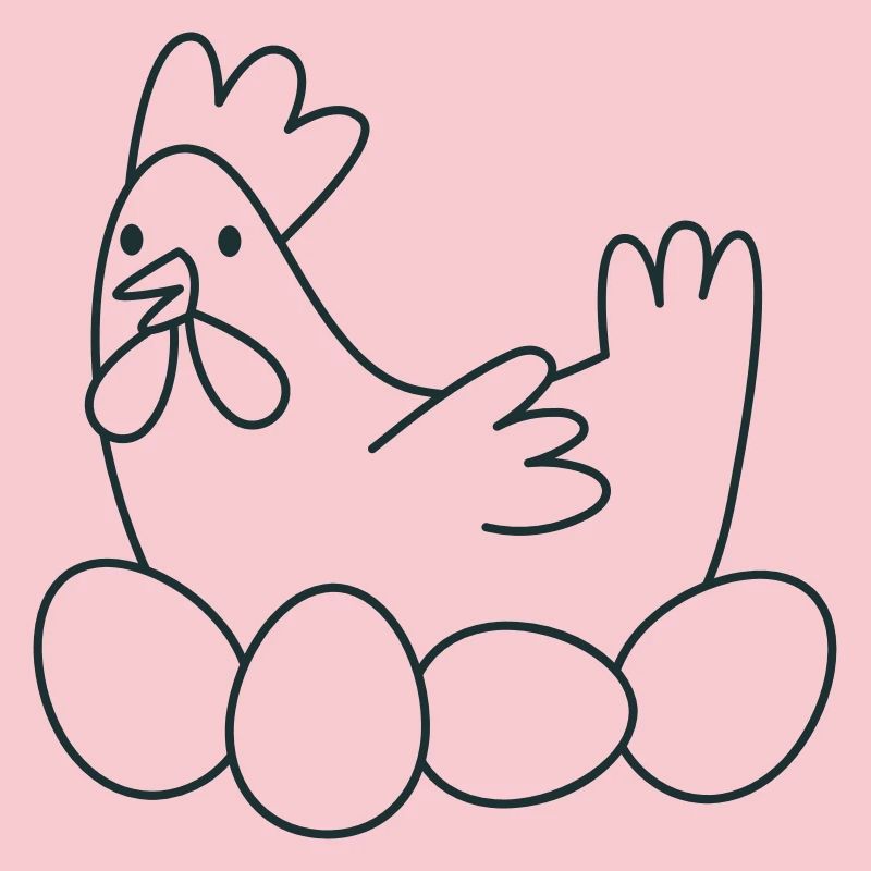 Chicken chook with eggs