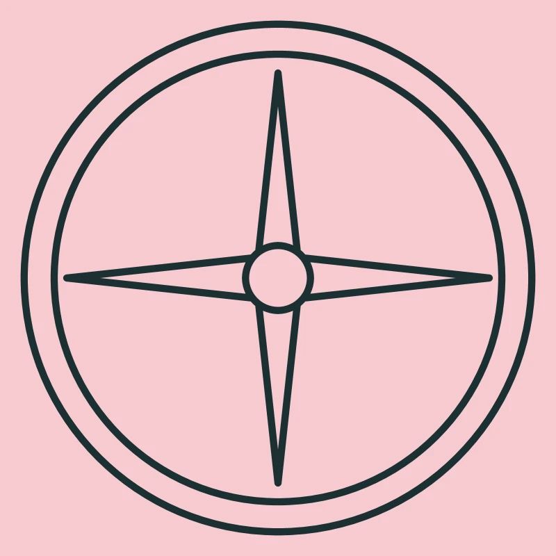 Compass rose with points