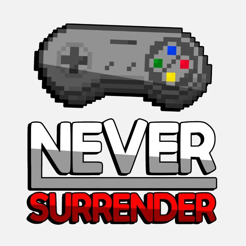 NEVER SURRENDER (Red) + SNES Controller - Gaming