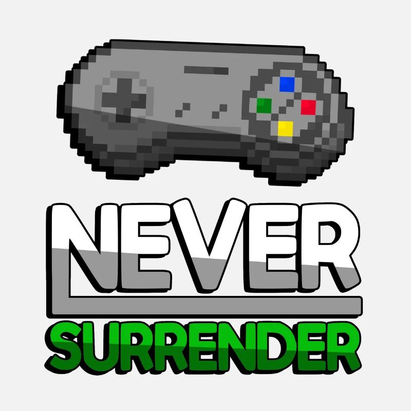 NEVER SURRENDER (Grün) + SNES Controller - Gaming