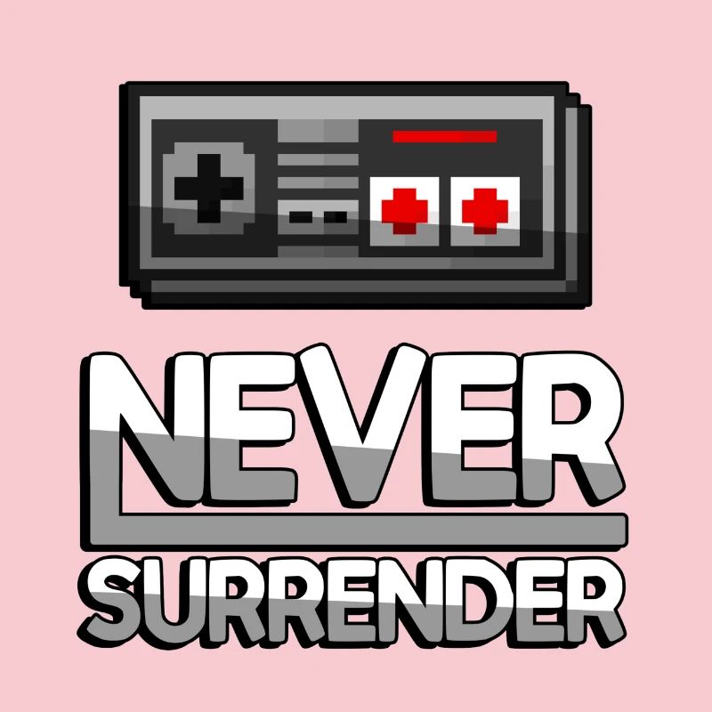 NEVER SURRENDER (White) + NES Controller - Gaming