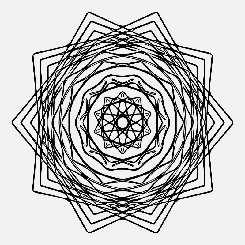 Geometric Square Mandala Square Shape