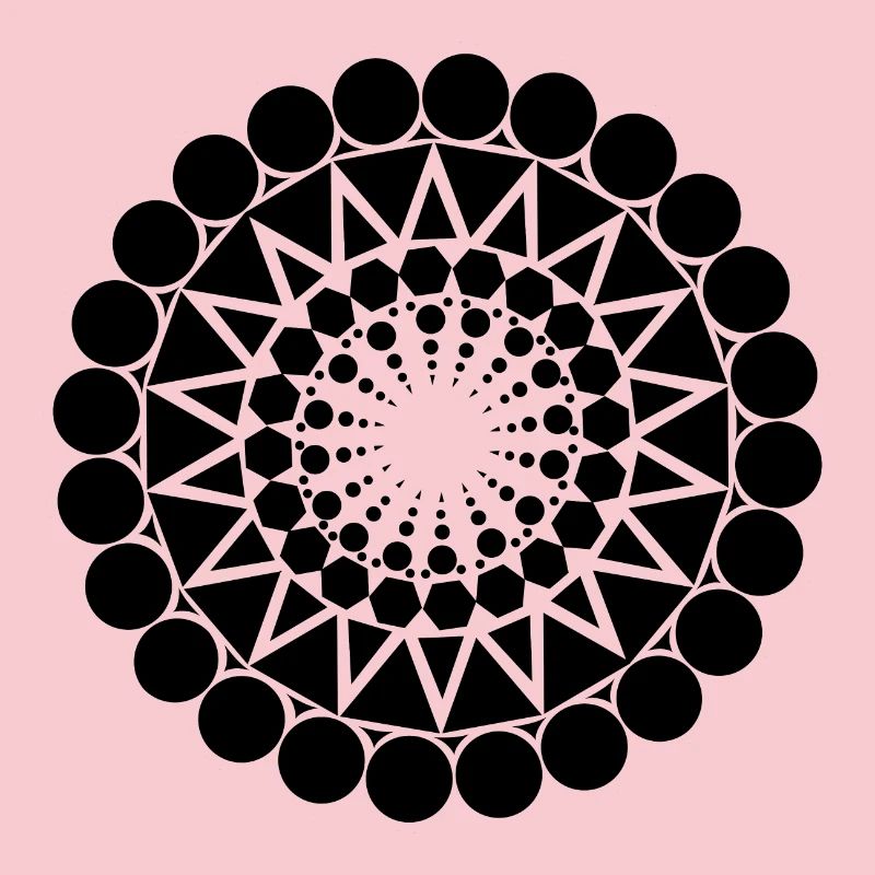 Geometric triangle mandala round pattern shape