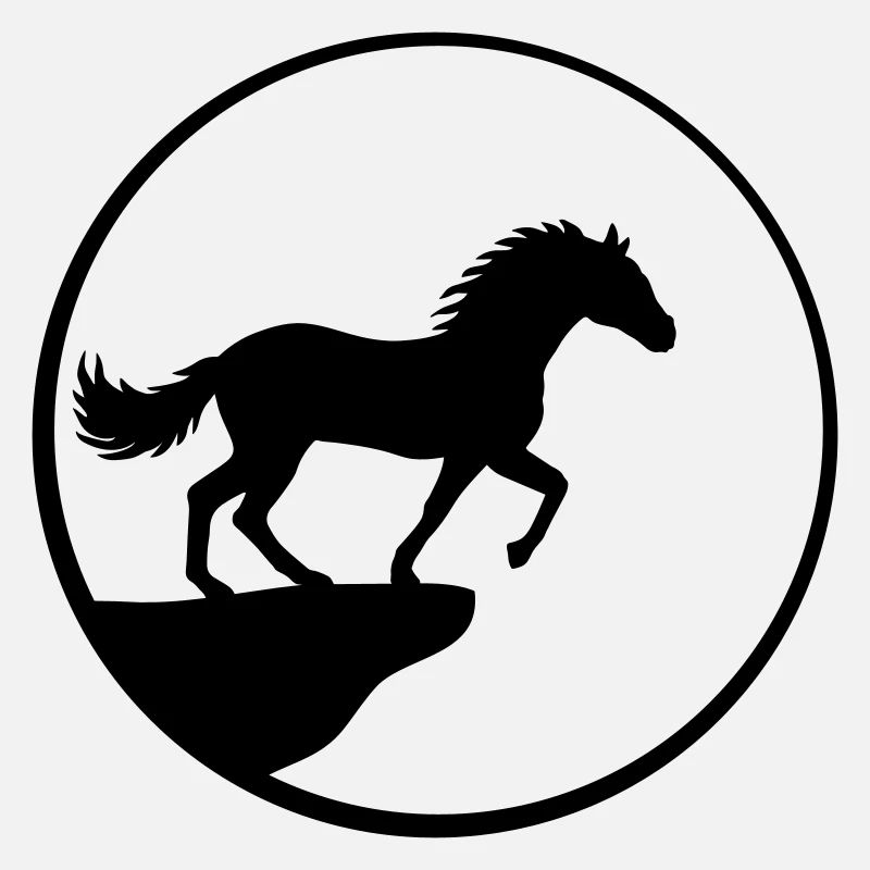 Klippe Mond Stehendes Pferd