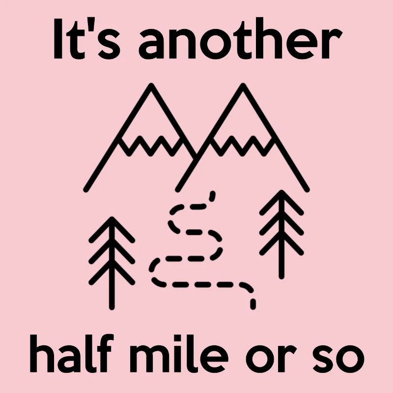 Es ist eine weitere halbe Meile oder so Bergwandern