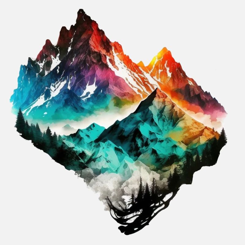 Colorful Mountains Graphic