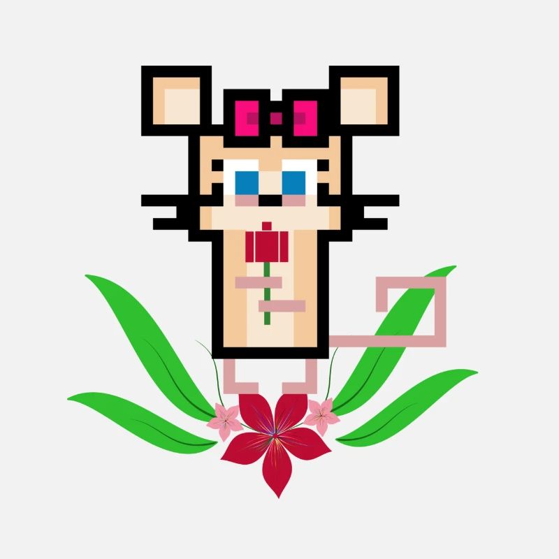 Souris fleur