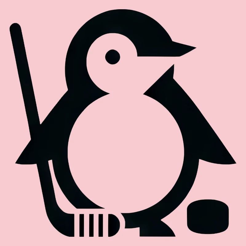 Minimalistischer Pinguin Eishockeyspieler -