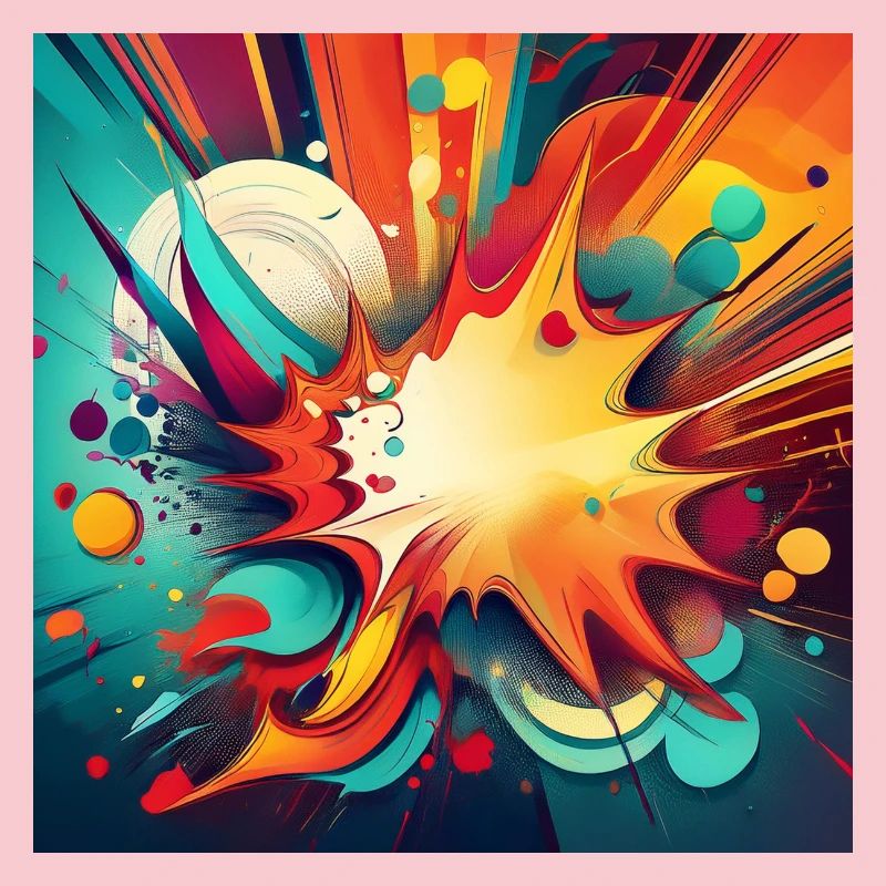Abstract Colourful Splash with Explosive Design