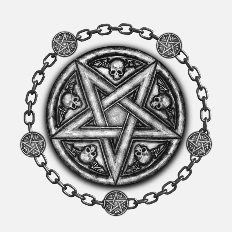 Five Pointed Star Medallion - Skulls & Chains.