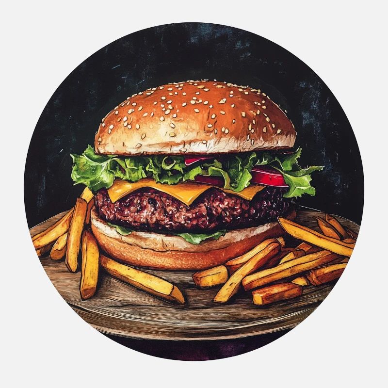 Saftiger Burger mit knusprigen Pommes