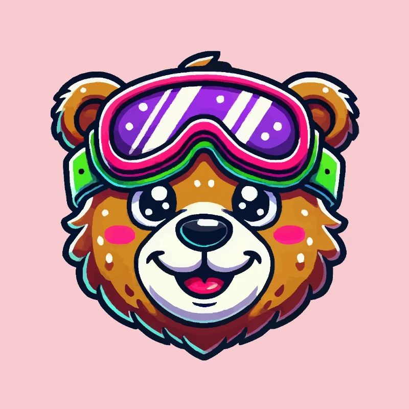 Bear Comic Ski Goggles