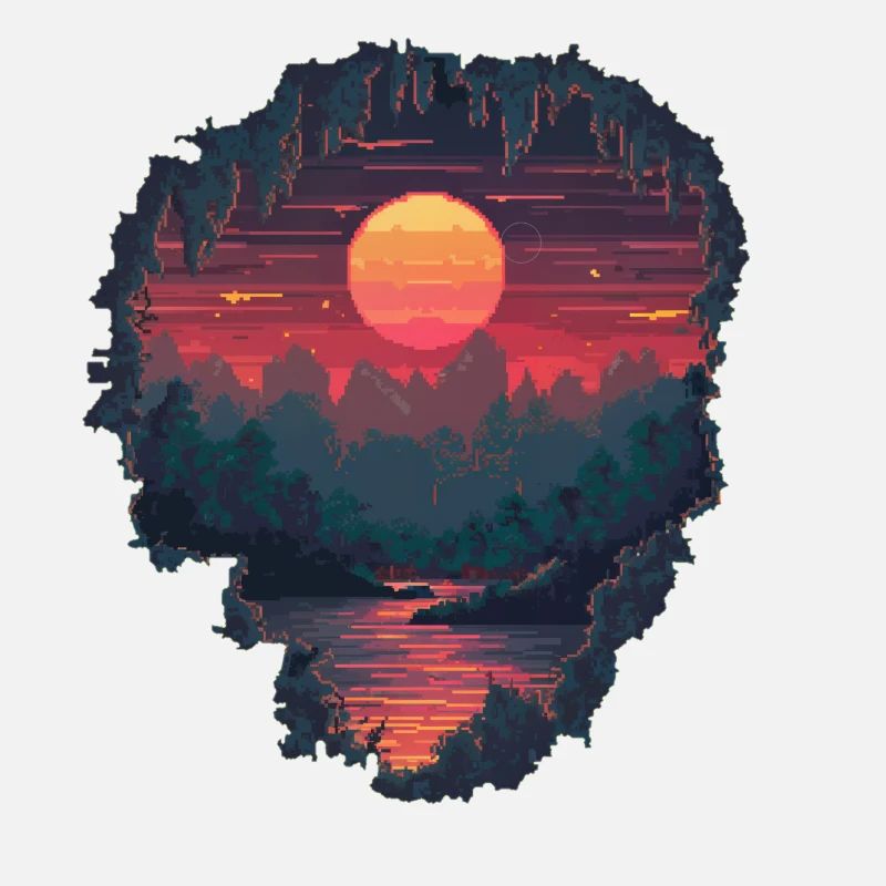Trou dans un monde pixélisé