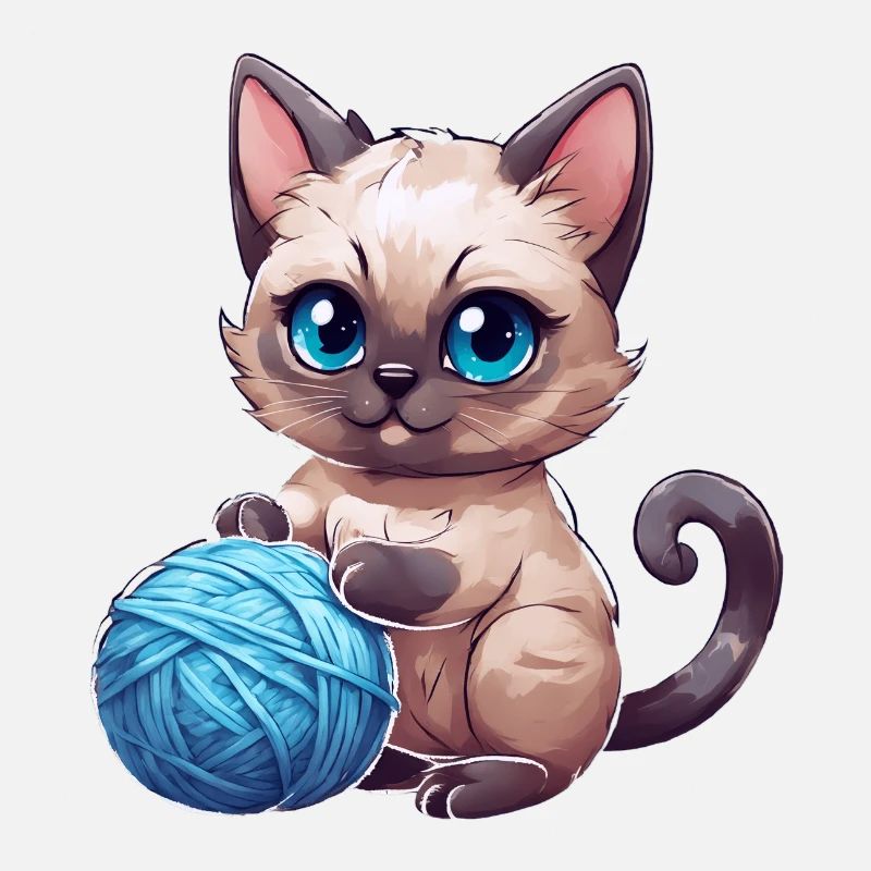 katze mit wolle