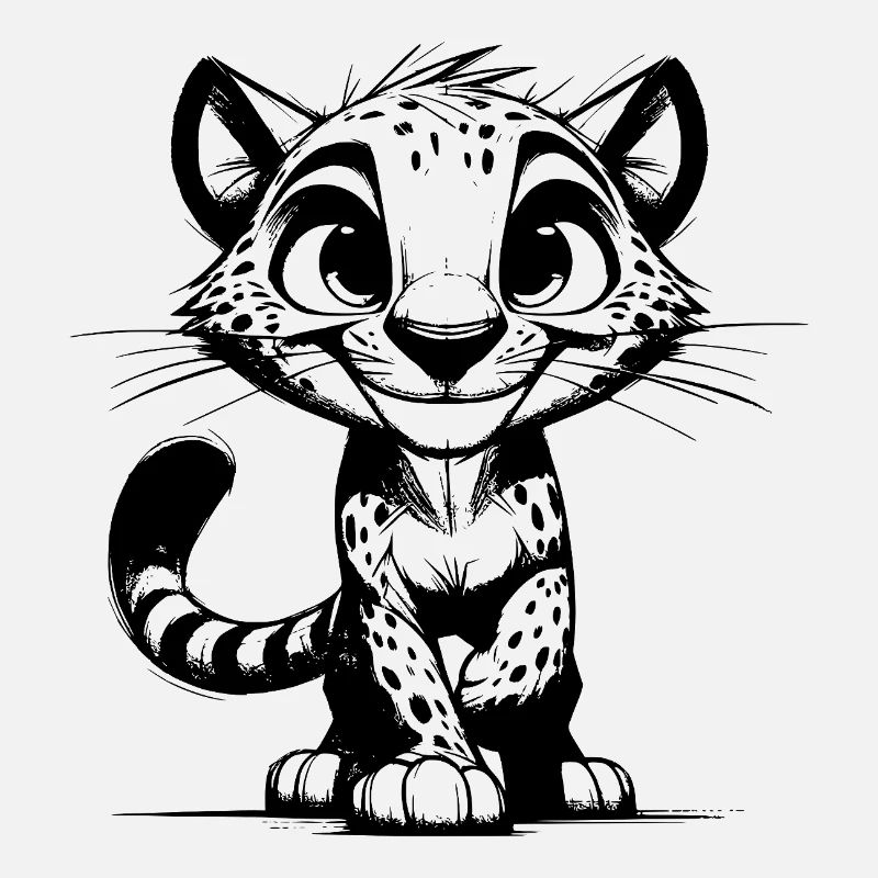 Cute leopard portrait big cat grinning
