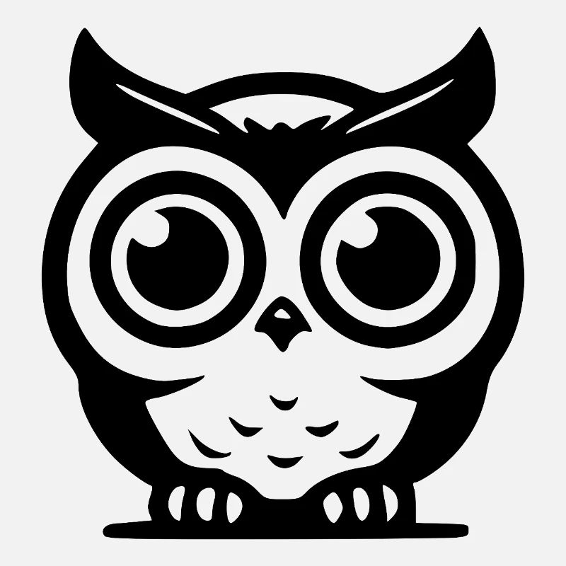 oiseau de nuit mignons hiboux avec de grands yeux