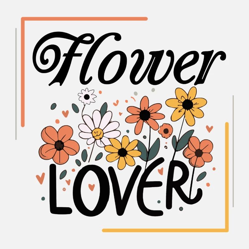 Blumenliebhaber Buntes Blumendesign Text Kunst