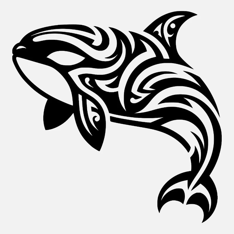 Style de tatouage tribal élégant Orca