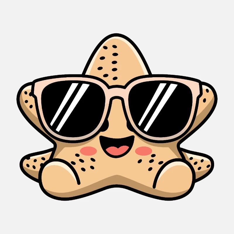 Étoile de mer cool avec lunettes de soleil Beach Vibes