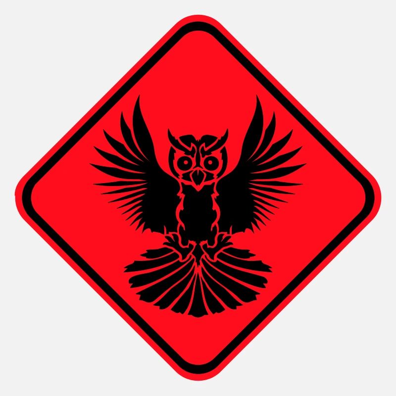 Owl Warning Danger Zone Sign Note Attention