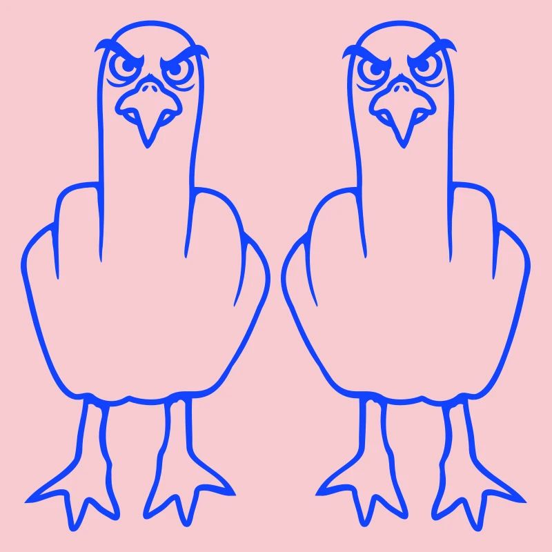 2 Seagulls Middle Finger Insult Stinkfinger Team