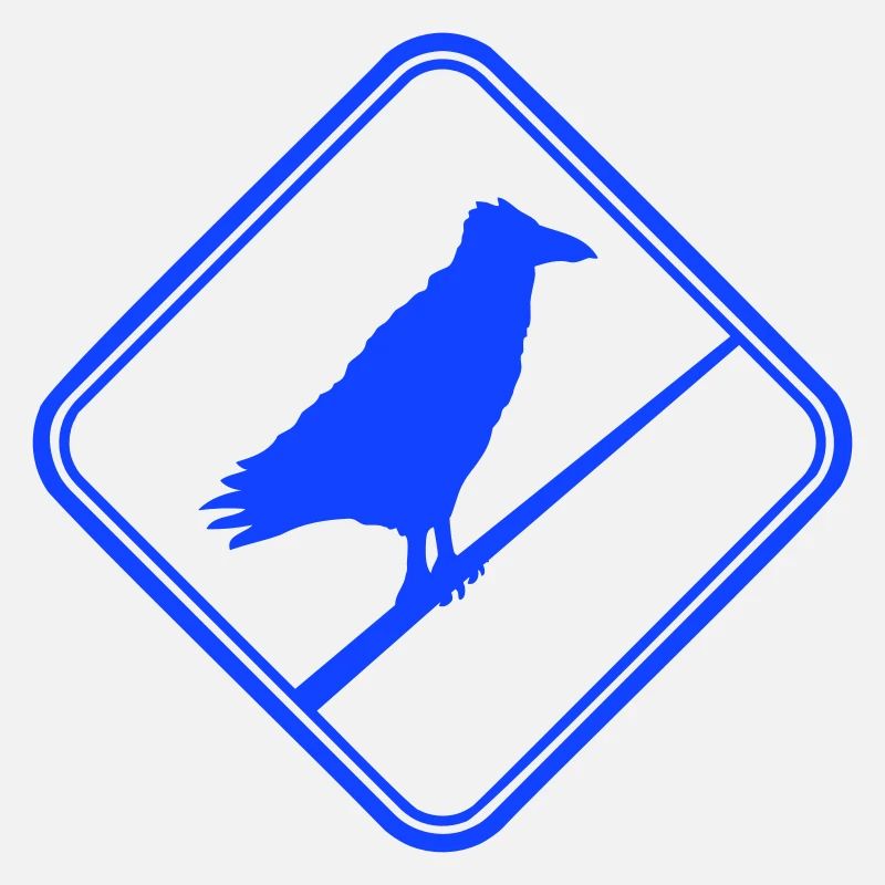 Corbeau assis Attention câble signe Note