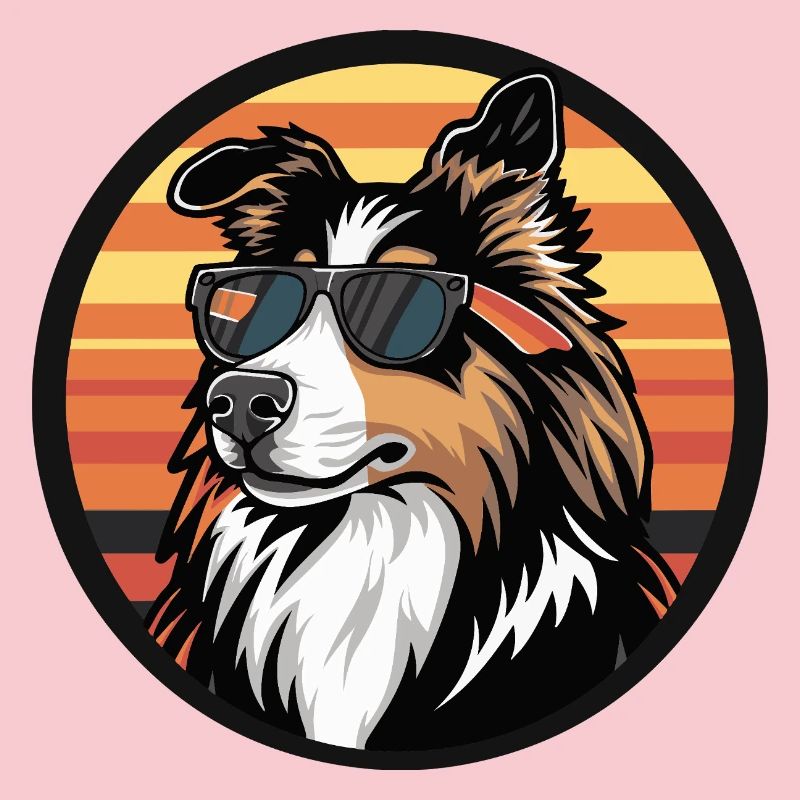 Border Collie Hund Cool Comic