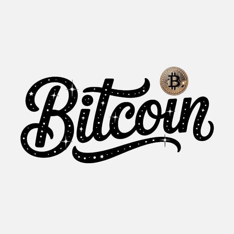 Logo Bitcoin - Autocollant de codage crypto