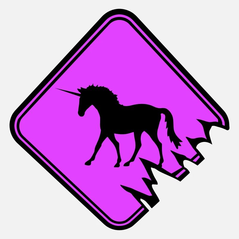 Licorne Signe d’avertissement Danger Prudence Mignon