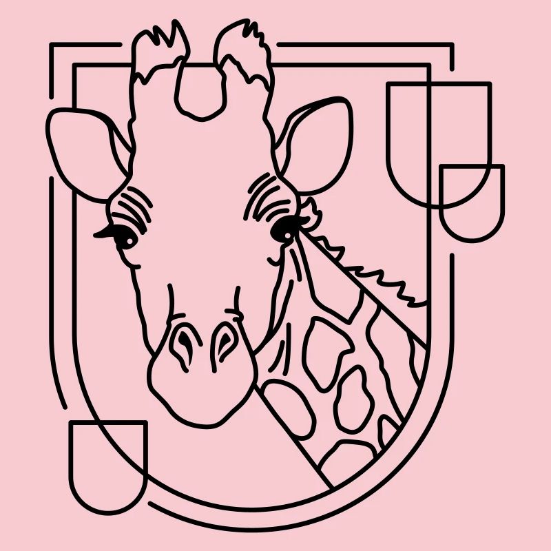 Girafe en forme géométrique - Conception d’art au trait