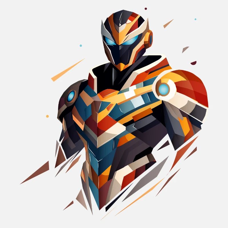 Futuristic Sci-Fi Hero in Geometric Style