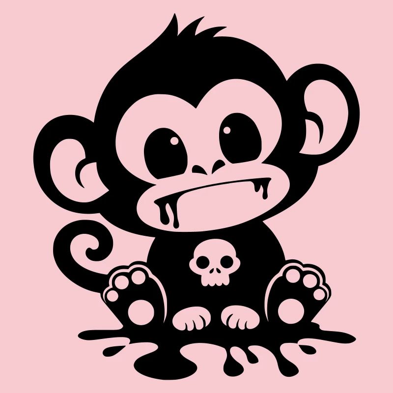 Singe Effrayant avec un Crâne