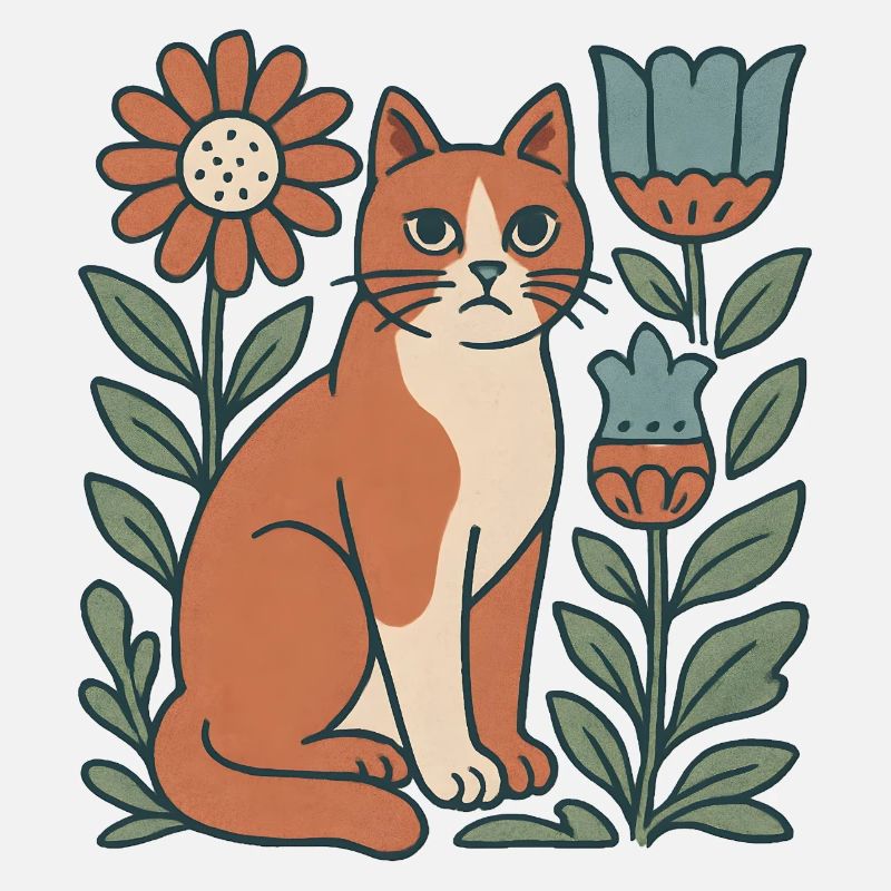 Chat Jardin Fleurs Ami Chat
