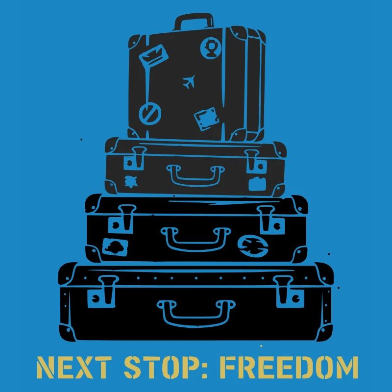 Suitcase Stack Freedom Saying