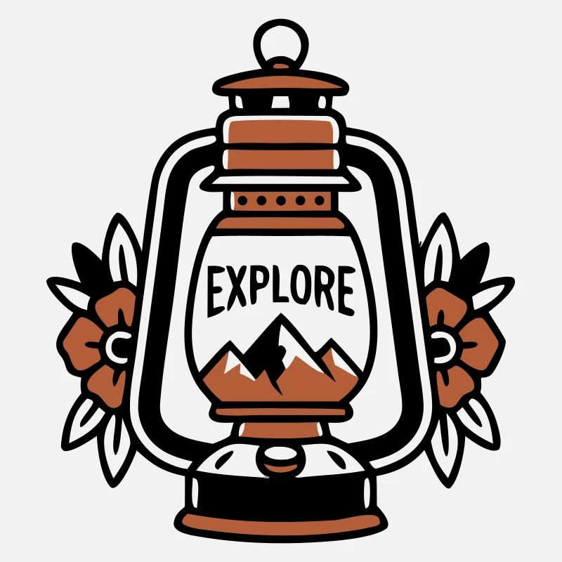 Lantern Explore Mountains Vintage
