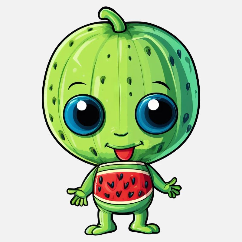 Green Alien & Watermelon: A Galactic